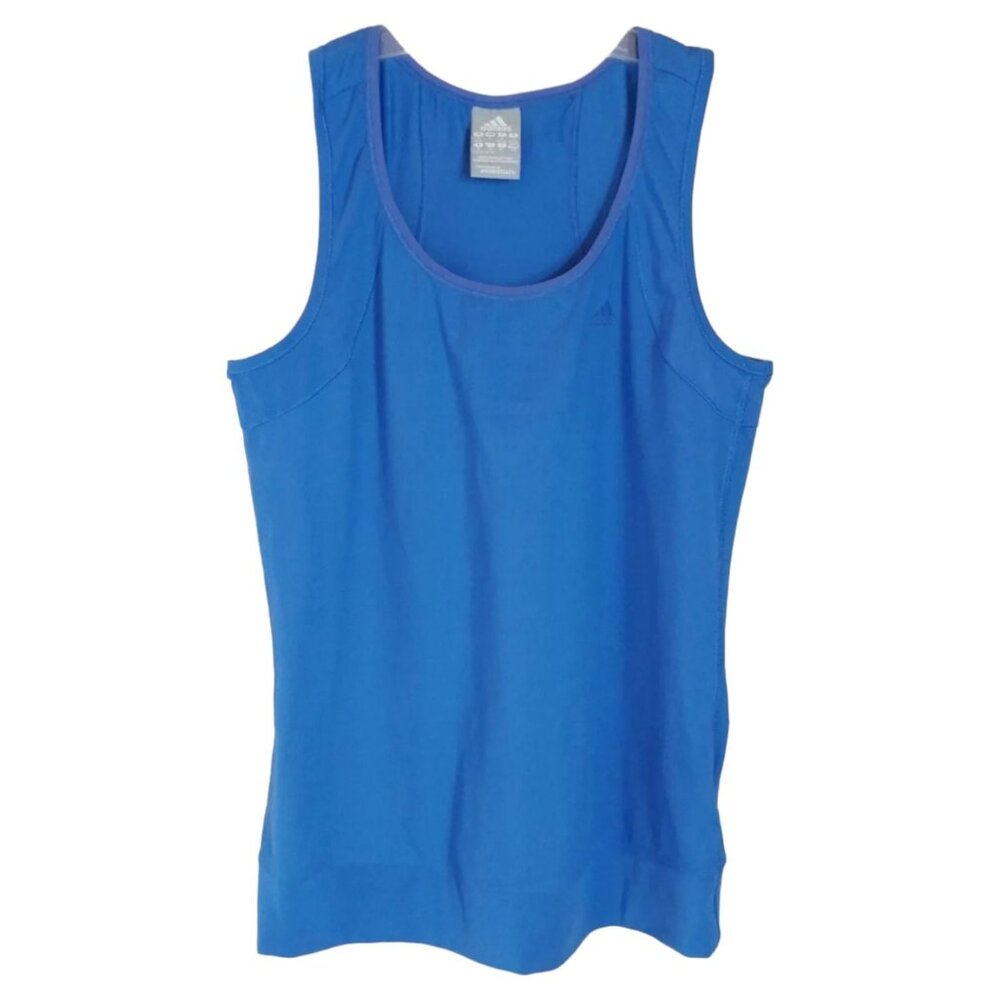 Adidas Climalite Womens Blue Scoop Neck Tank Top Performance Essentials Size S